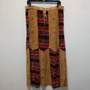 Just Cruising Free Size Vintage Boho Festival Full A-Line Maxi Skirt 5003